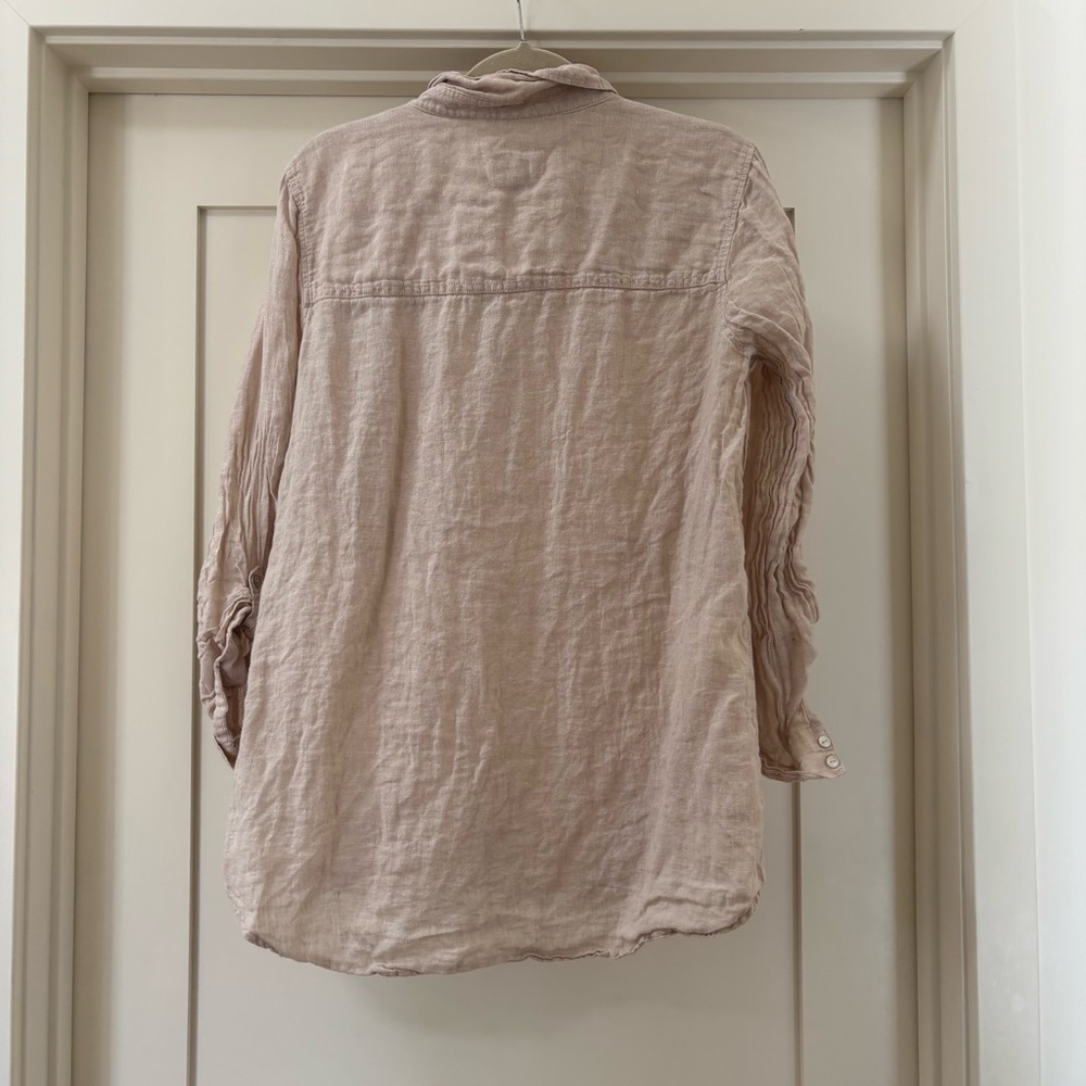 Sigrid Olsen 100% Linen Button Down Shirt L - Picture 5 of 5